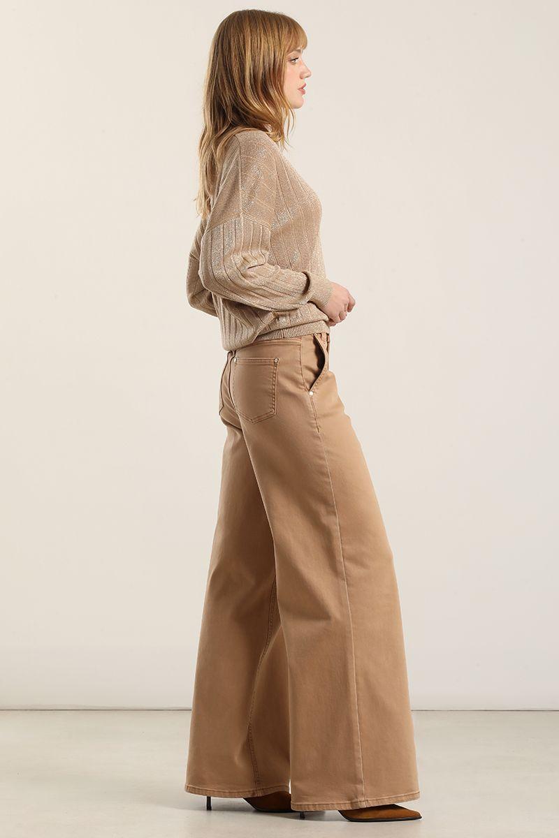 Jeans color palazzo, camel Liola-6