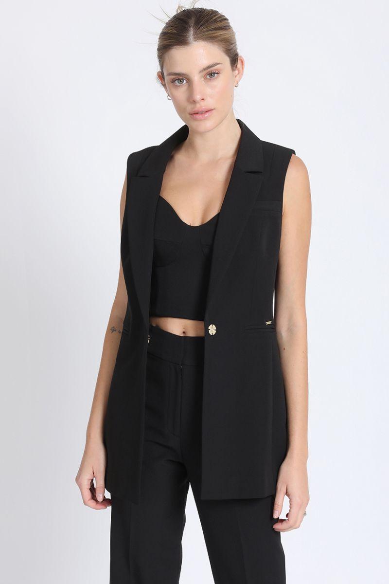 Blazer Sin Mangas Negro Liola-3