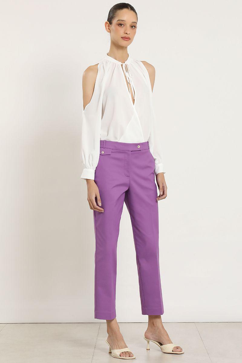 Pantalon sastre, tiro alto, violeta Liola-2