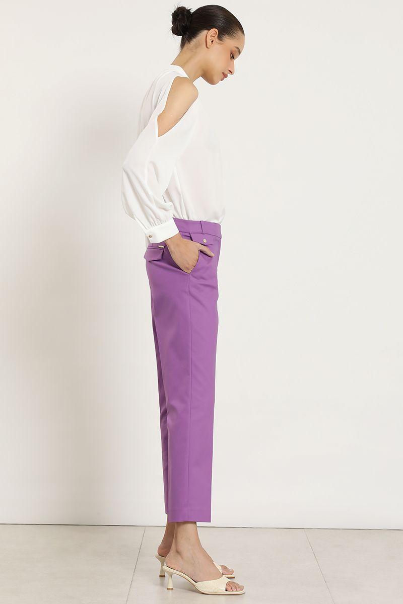 Pantalon sastre, tiro alto, violeta Liola-3