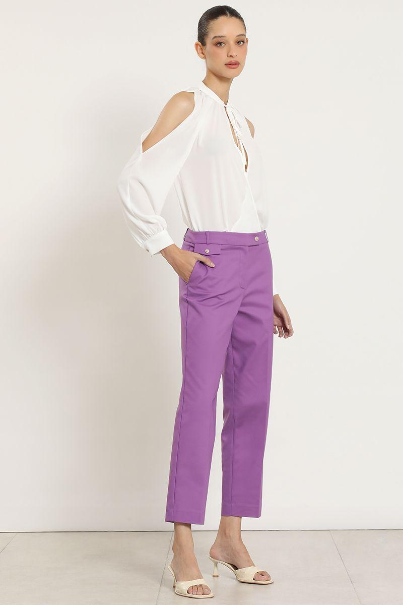 Pantalon sastre, tiro alto, violeta Liola-5