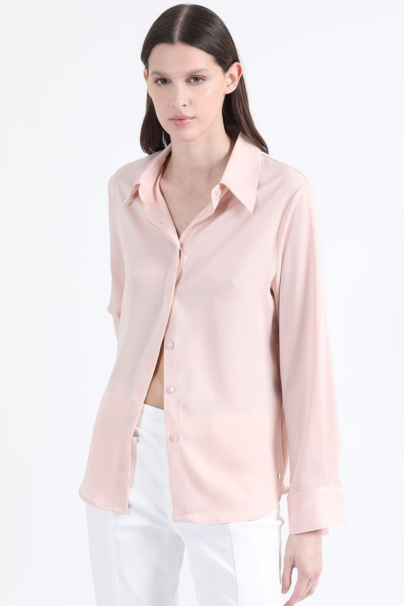 Blusa Basica Satin Opaco, Rosa Liola-0