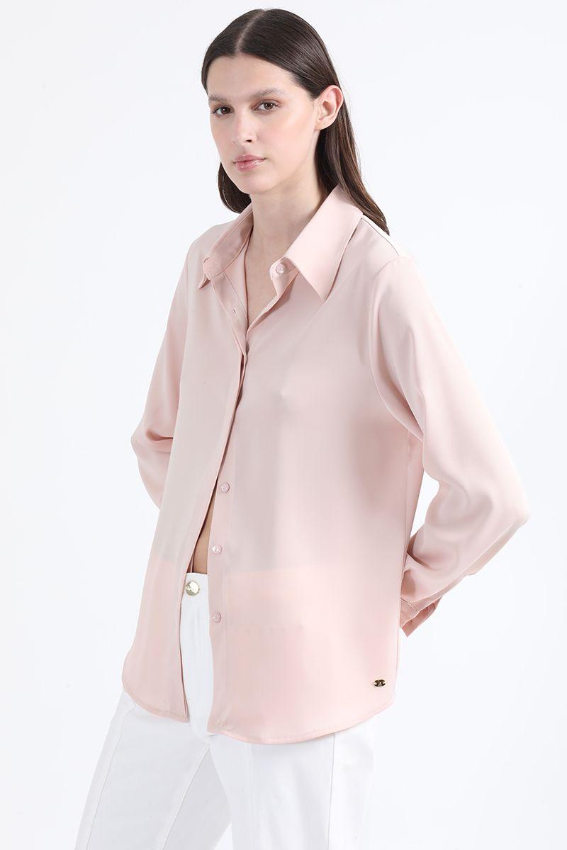 Blusa Basica Satin Opaco, Rosa Liola-2