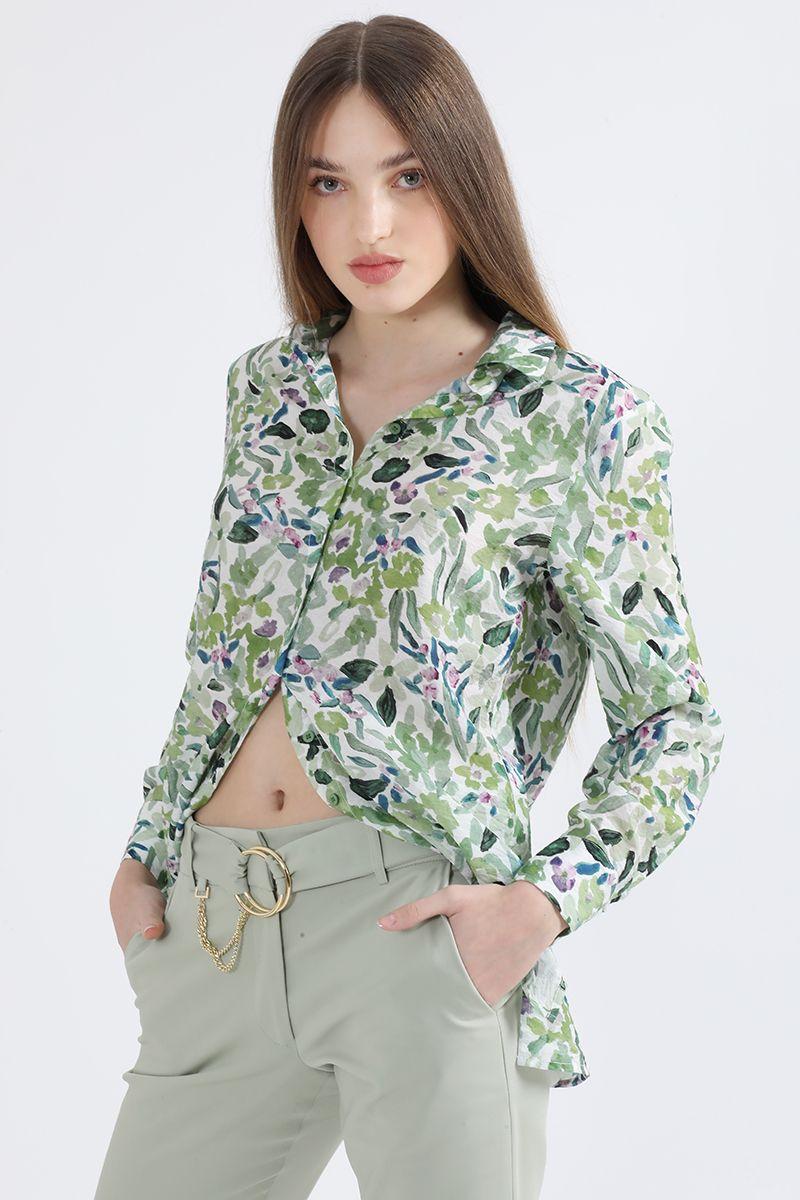 Blusa Estampado Floral, Verde Liola-0