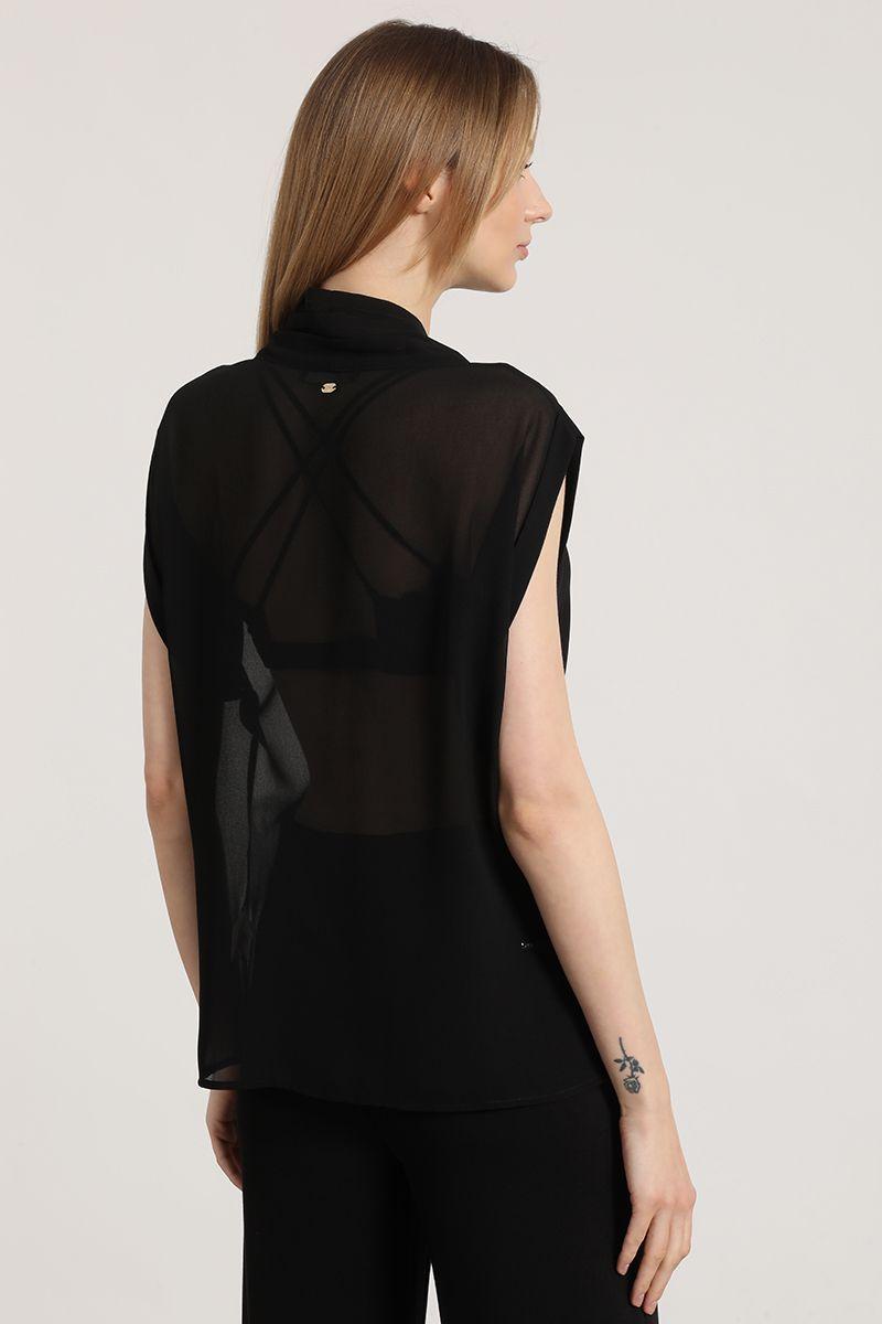 Blusa semitransparente Liola mujer negro-4