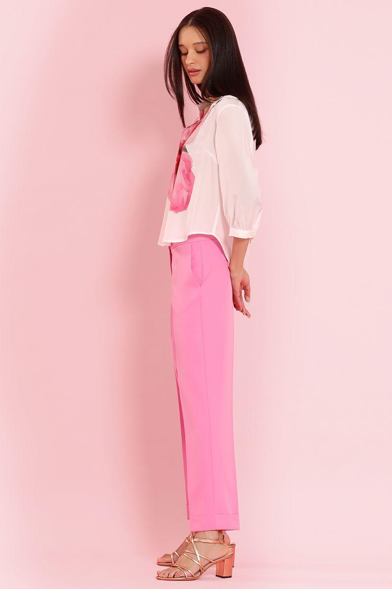 Pantalon sastre herraje metalico, rosa Liola-5