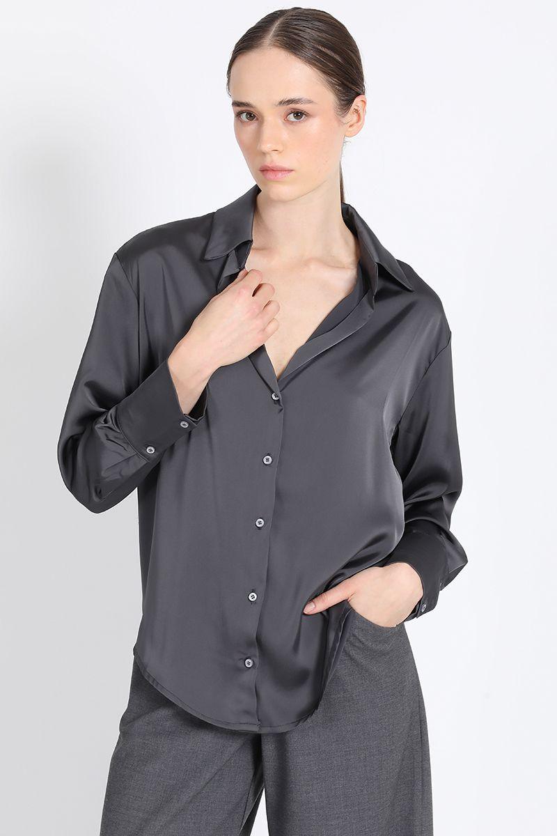 Blusa Camisera Satin Negro Liola-1
