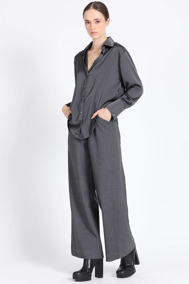 Blusa Camisera Satin Negro Liola-2