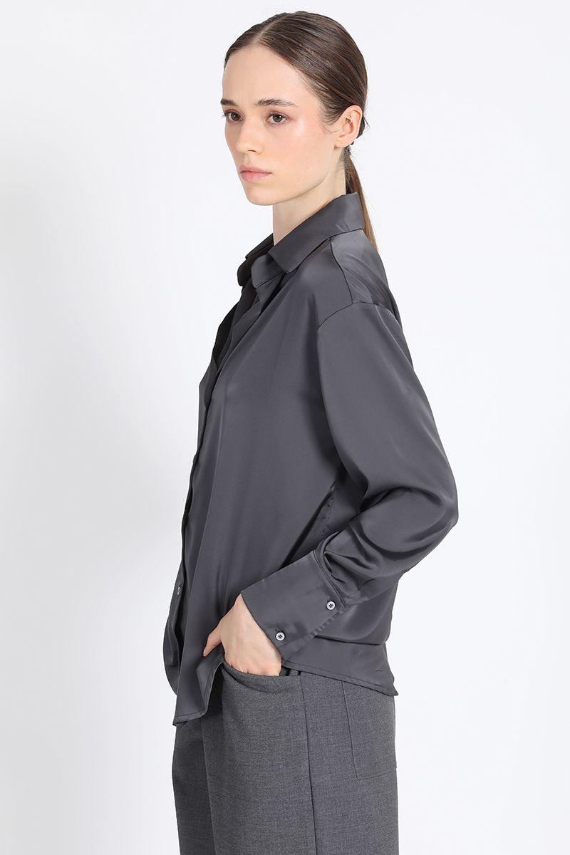 Blusa Camisera Satin Negro Liola-4