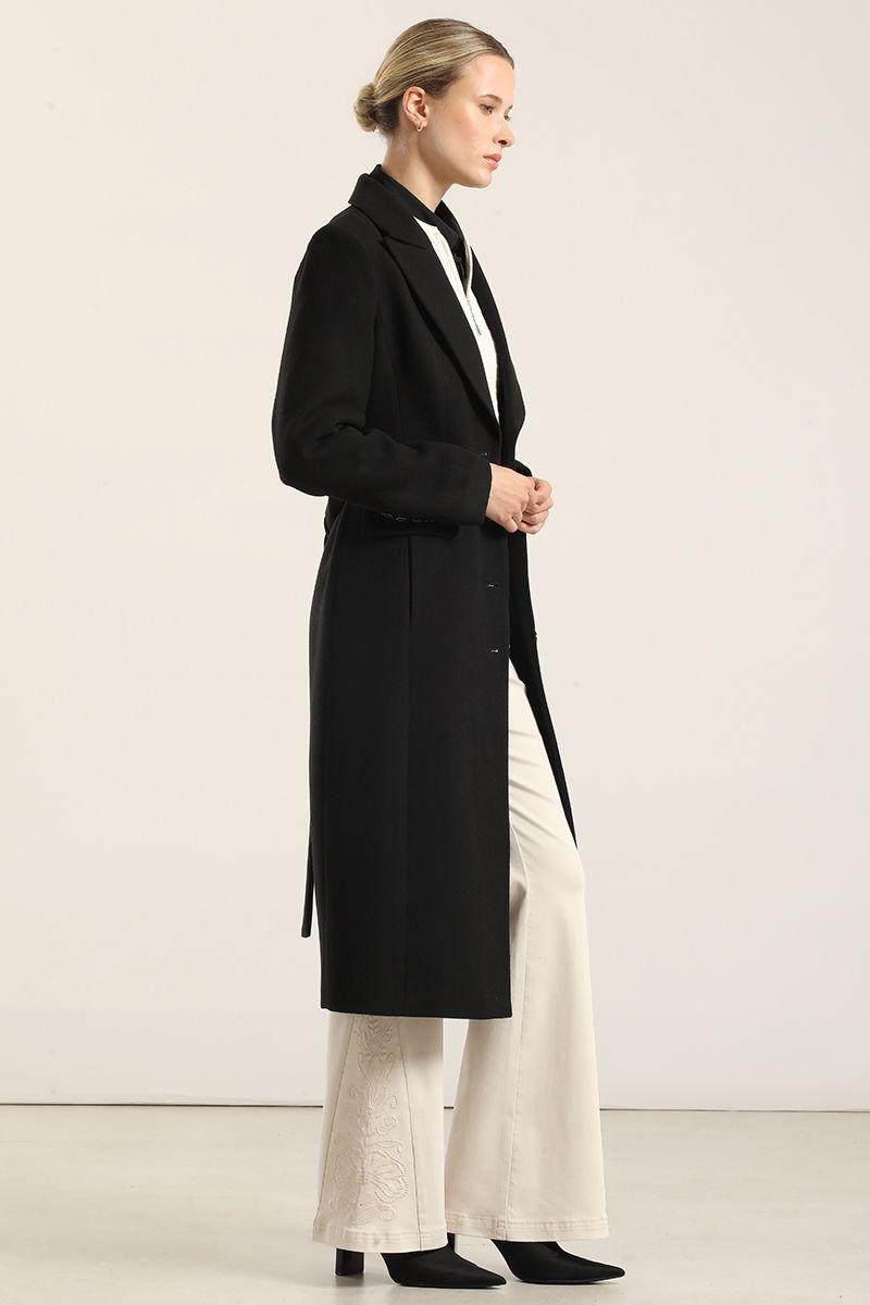 Abrigo Largo Lazada, Muflon Negro Liola-5