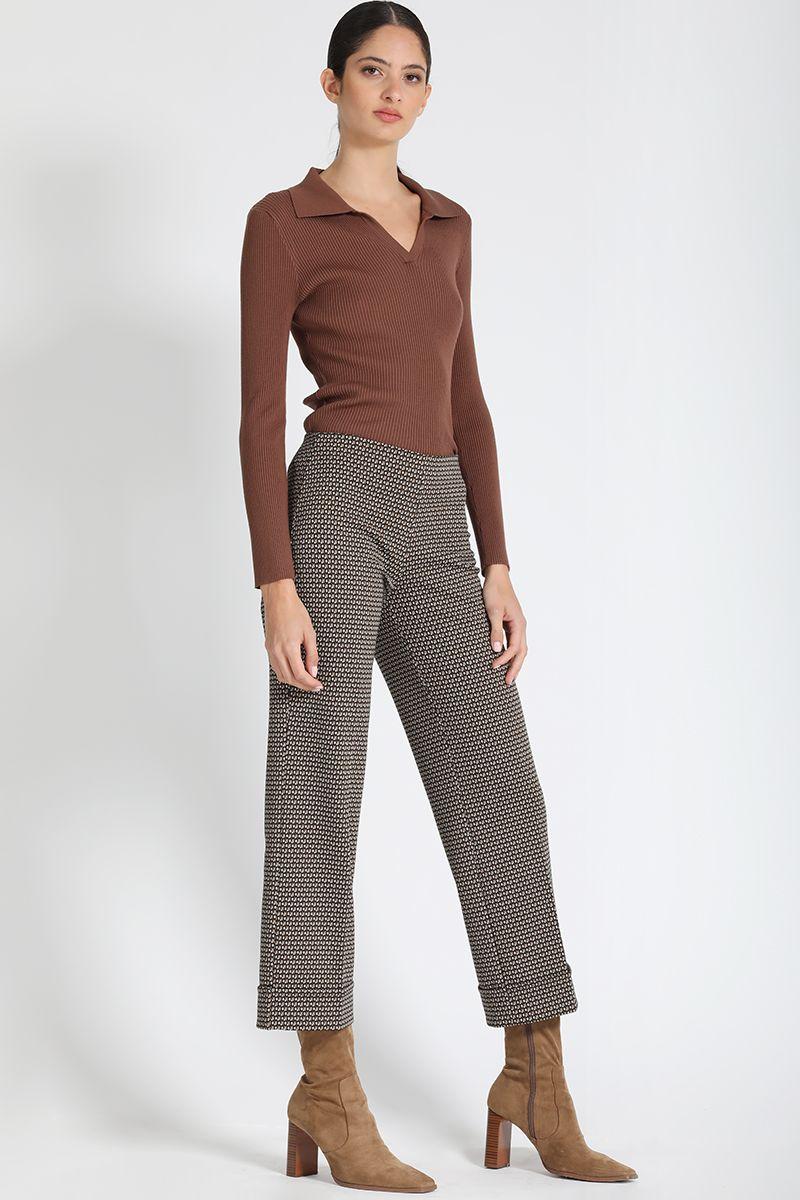 Pantalón Recto Fantasia Café Liola-1