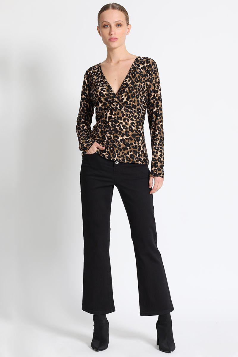 Polera Estampada Leopardo Negro Liola-1