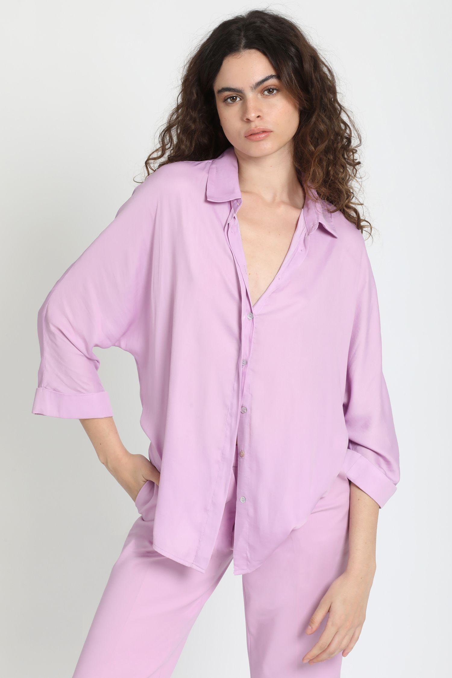 Camisa Satinada Lila Liola-1