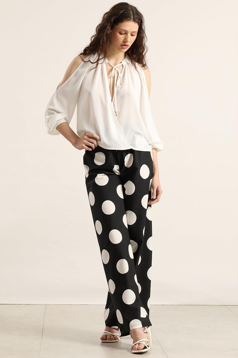 Blusa abertura en hombros, crudo Liola-6