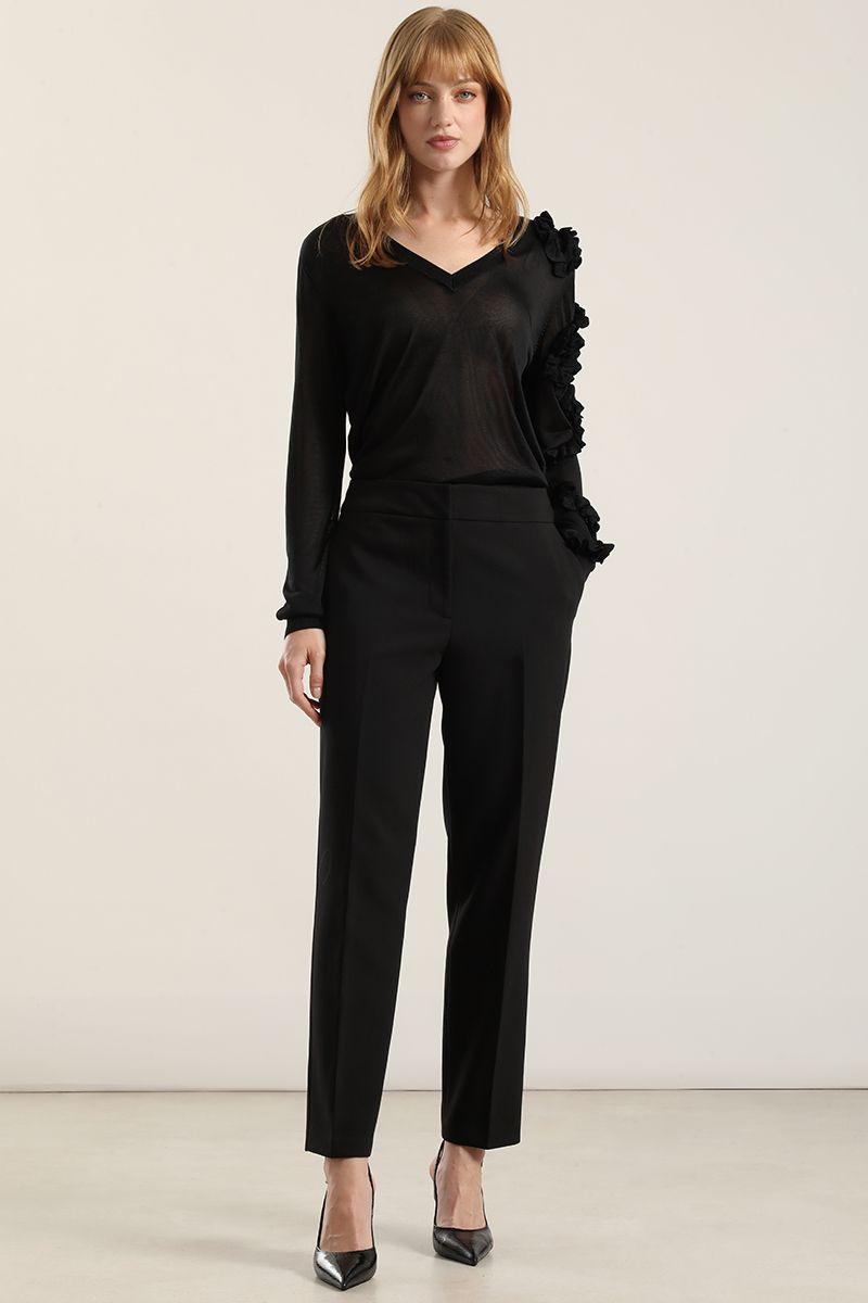 Pantalón sastre, tiro alto, negro Liola-0