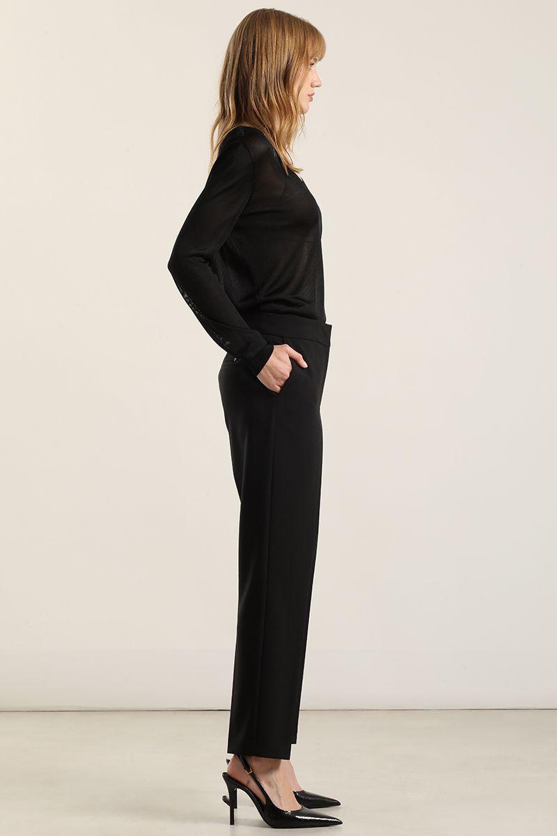 Pantalón sastre, tiro alto, negro Liola-2