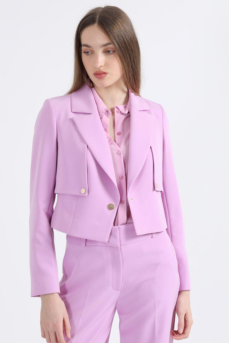 Blazer Cropped Tipo Trench, Lila Liola-0