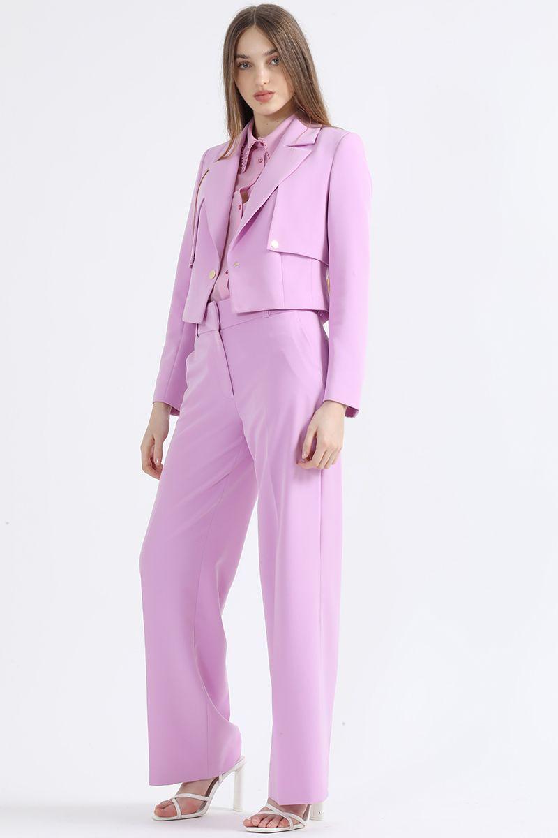 Blazer Cropped Tipo Trench, Lila Liola-1