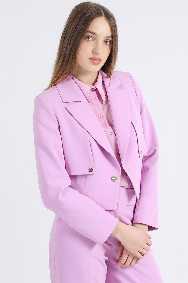 Blazer Cropped Tipo Trench, Lila Liola-3