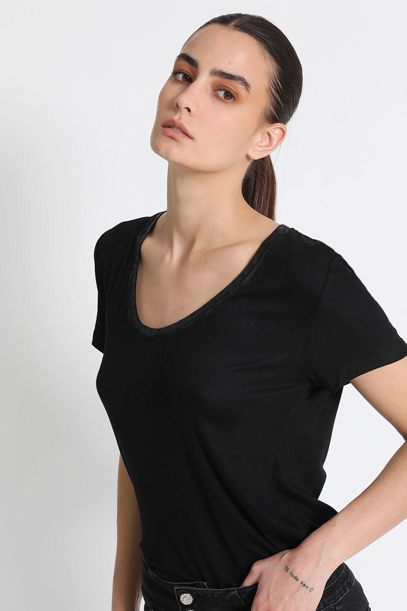 Polera Mujer Básica Negra Liola-2