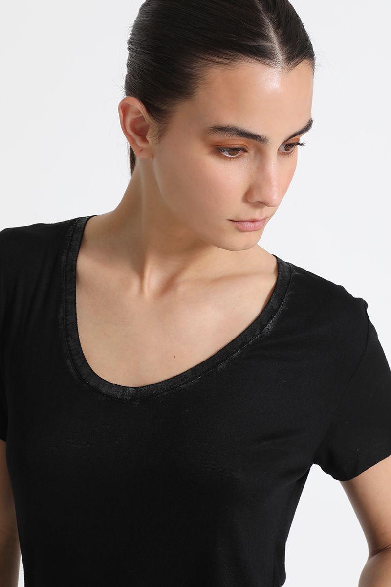 Polera Mujer Básica Negra Liola-5