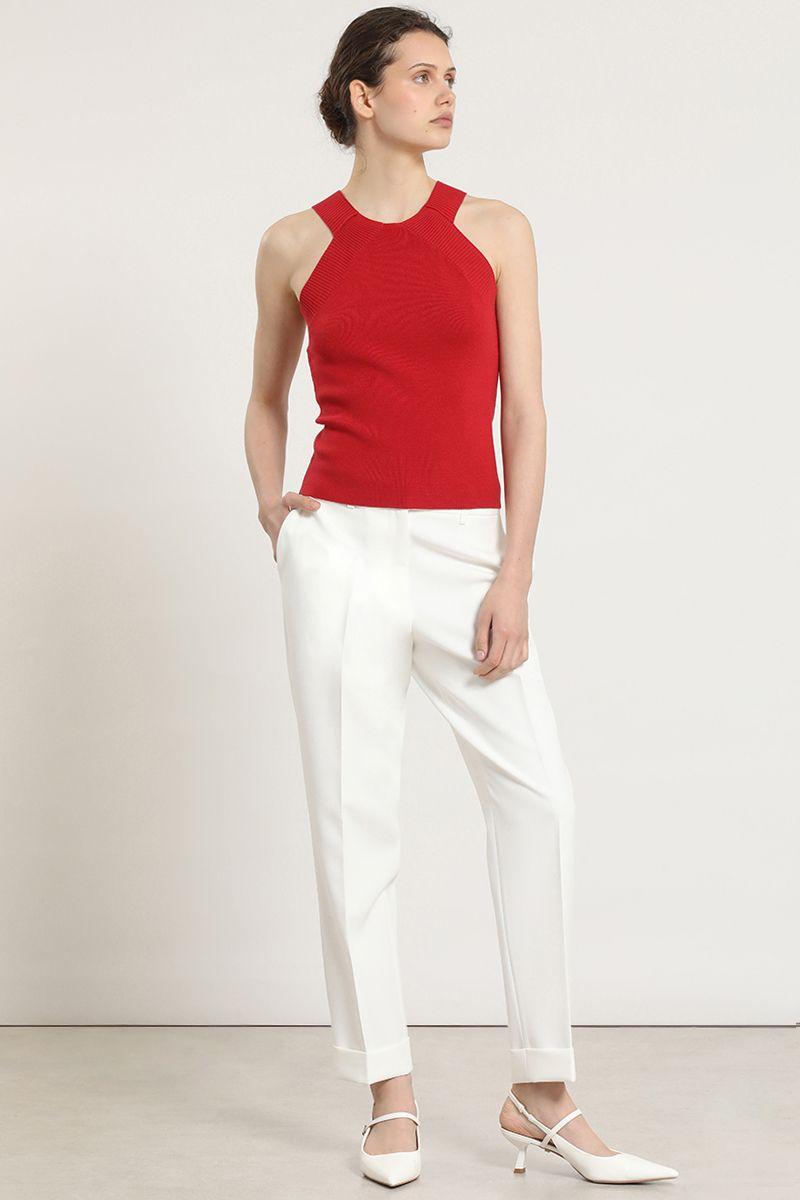 Top punto, halter, rojo Liola-1