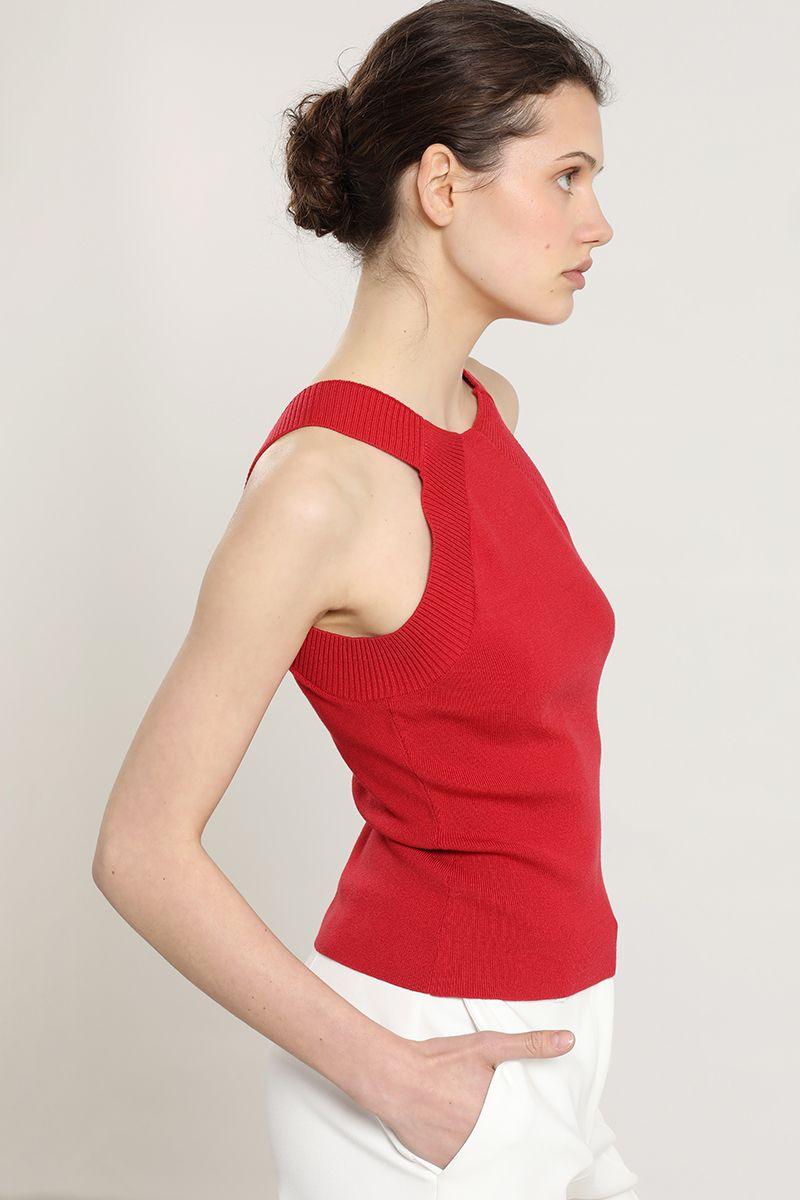 Top punto, halter, rojo Liola-3