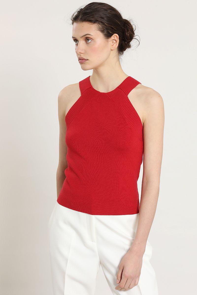 Top punto, halter, rojo Liola-4