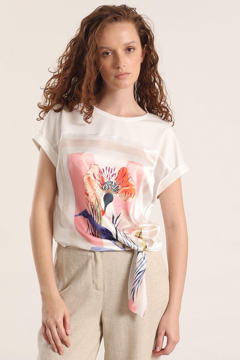 Polera satín amarra liola mujer crudo-4