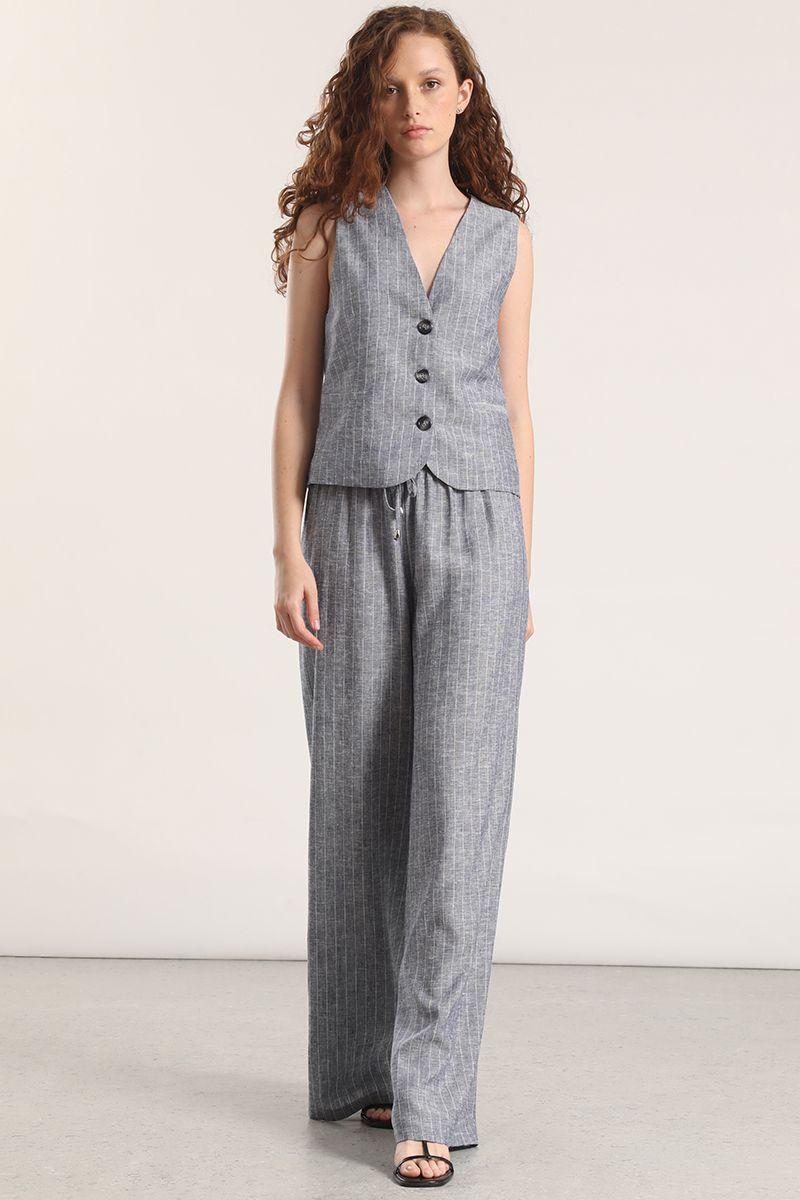 Chaleco sastre rayas liola mujer azul-4