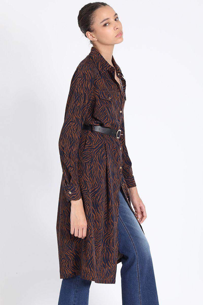 Vestido Midi Estampado, Negro Liola-2