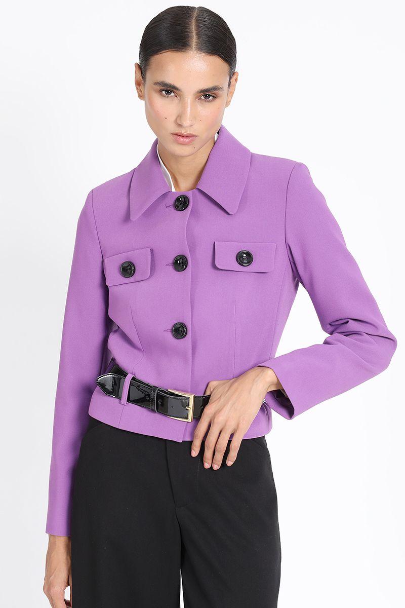 Chaqueta Corta Con Cinturon, Violeta Liola-5