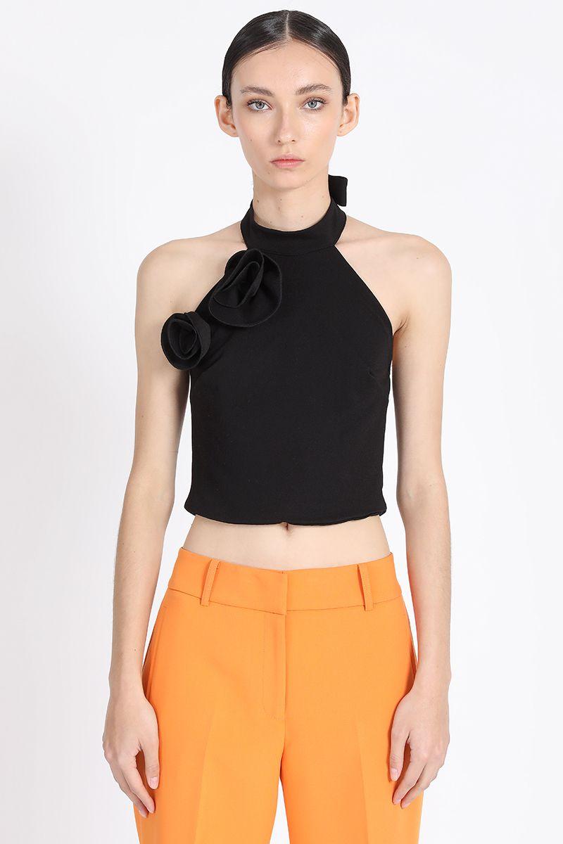 Top Halter Flores Negro Liola-0