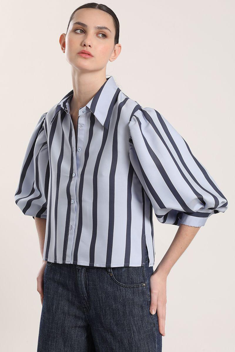 Blusa rayas Liola mujer azul-2