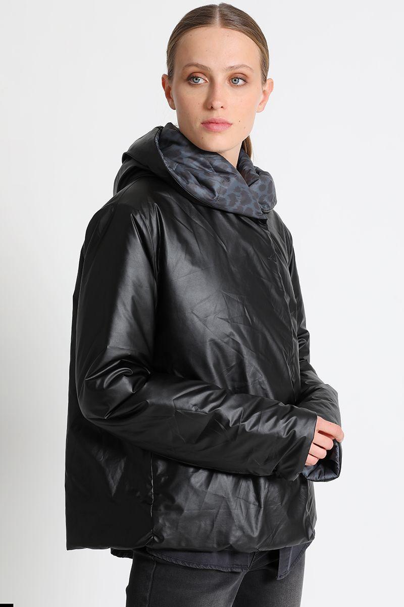 Parka Reversible Estampado Negro Liola-2