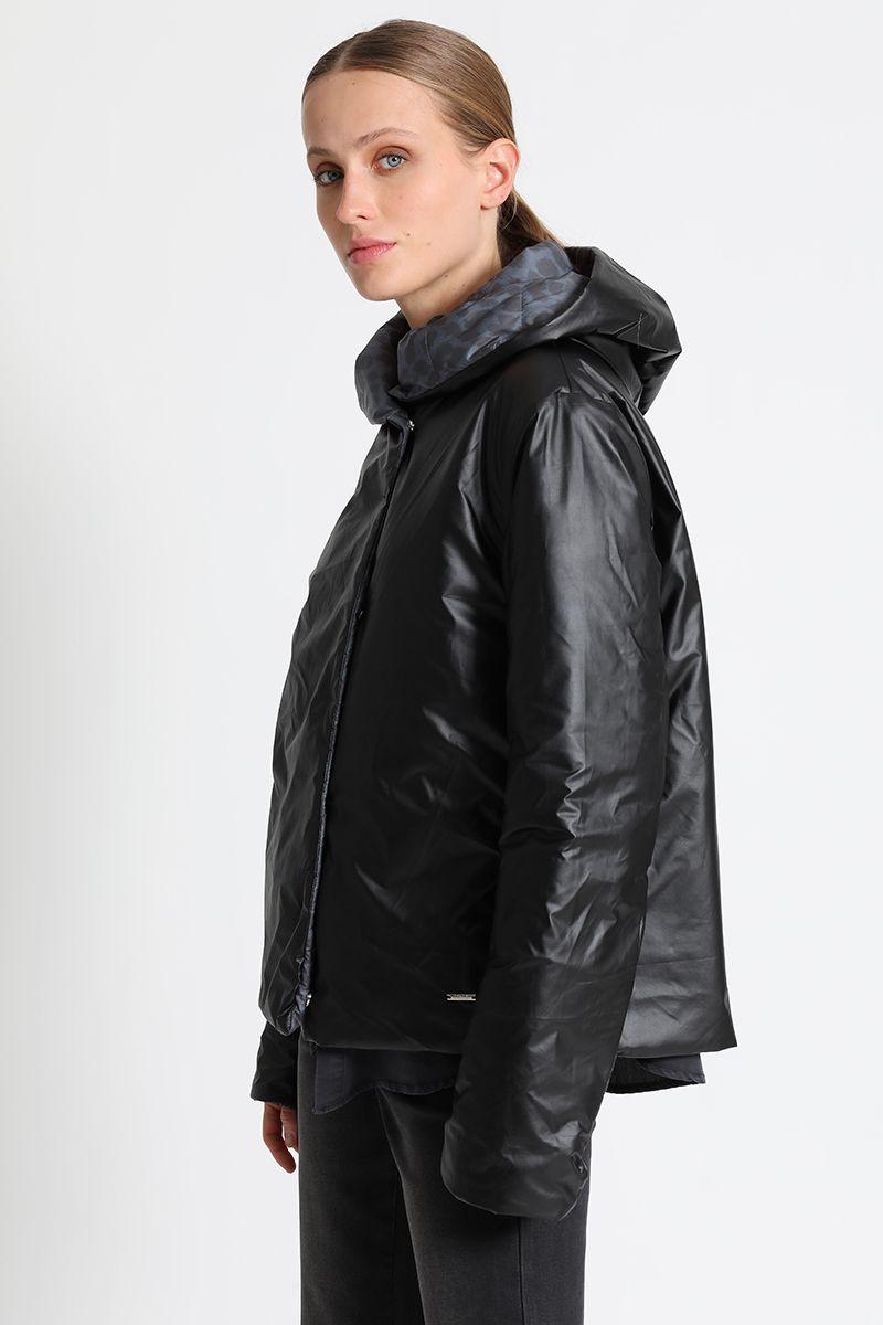 Parka Reversible Estampado Negro Liola-3