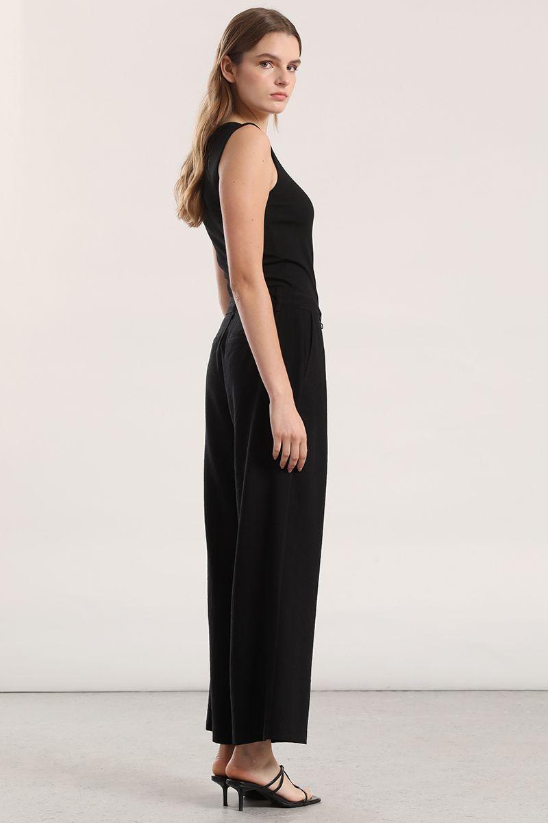 Pantalon straight mujer Liola negro-2