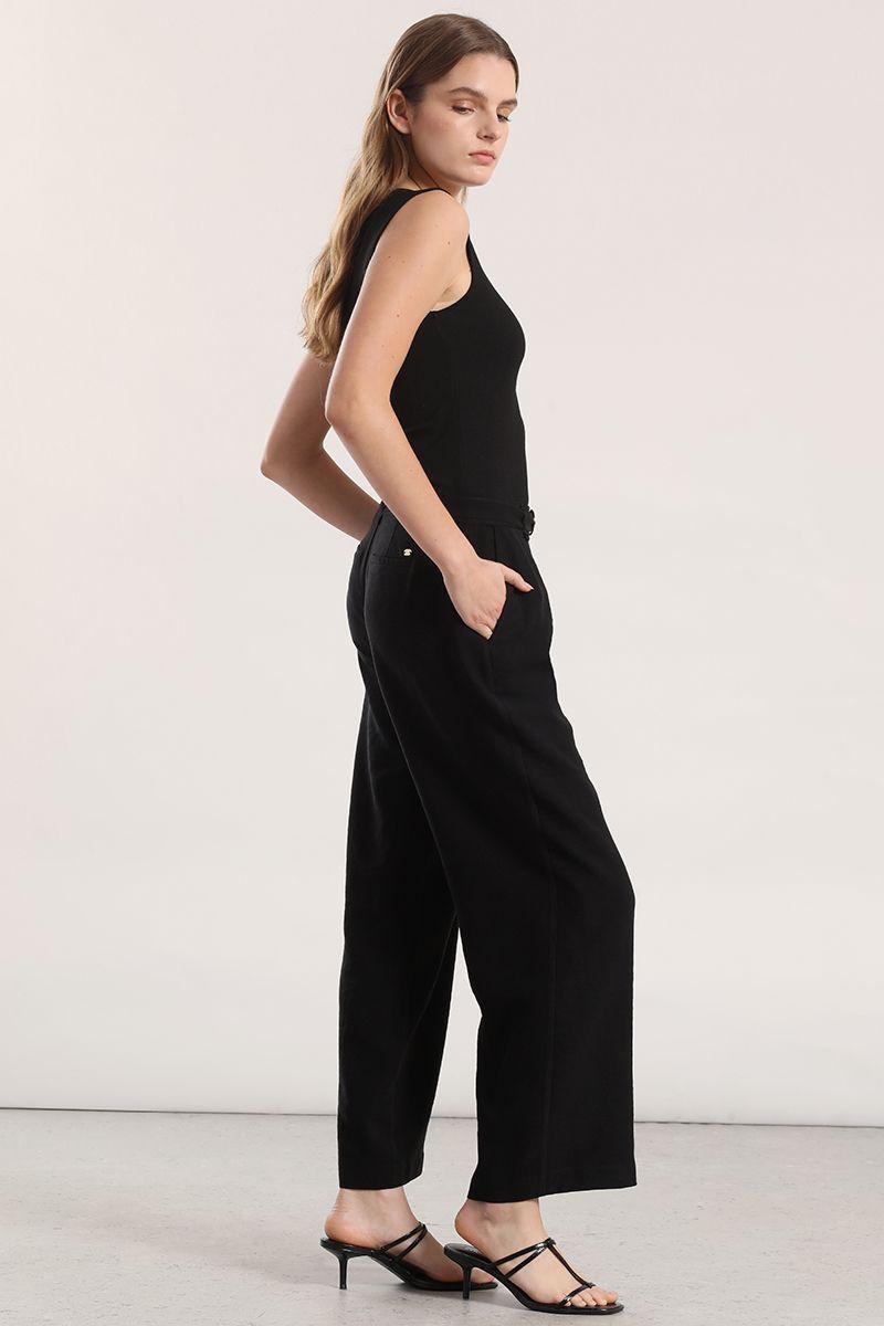Pantalon straight mujer Liola negro-4