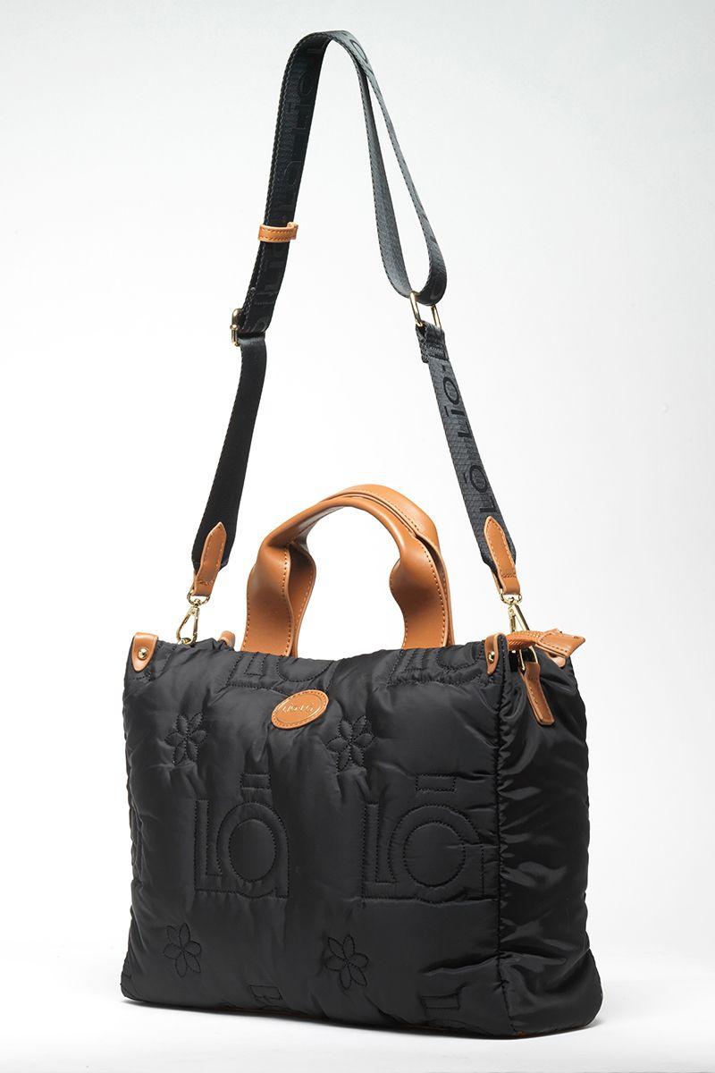 Cartera Mediana Acolchada, Negro Liola-0