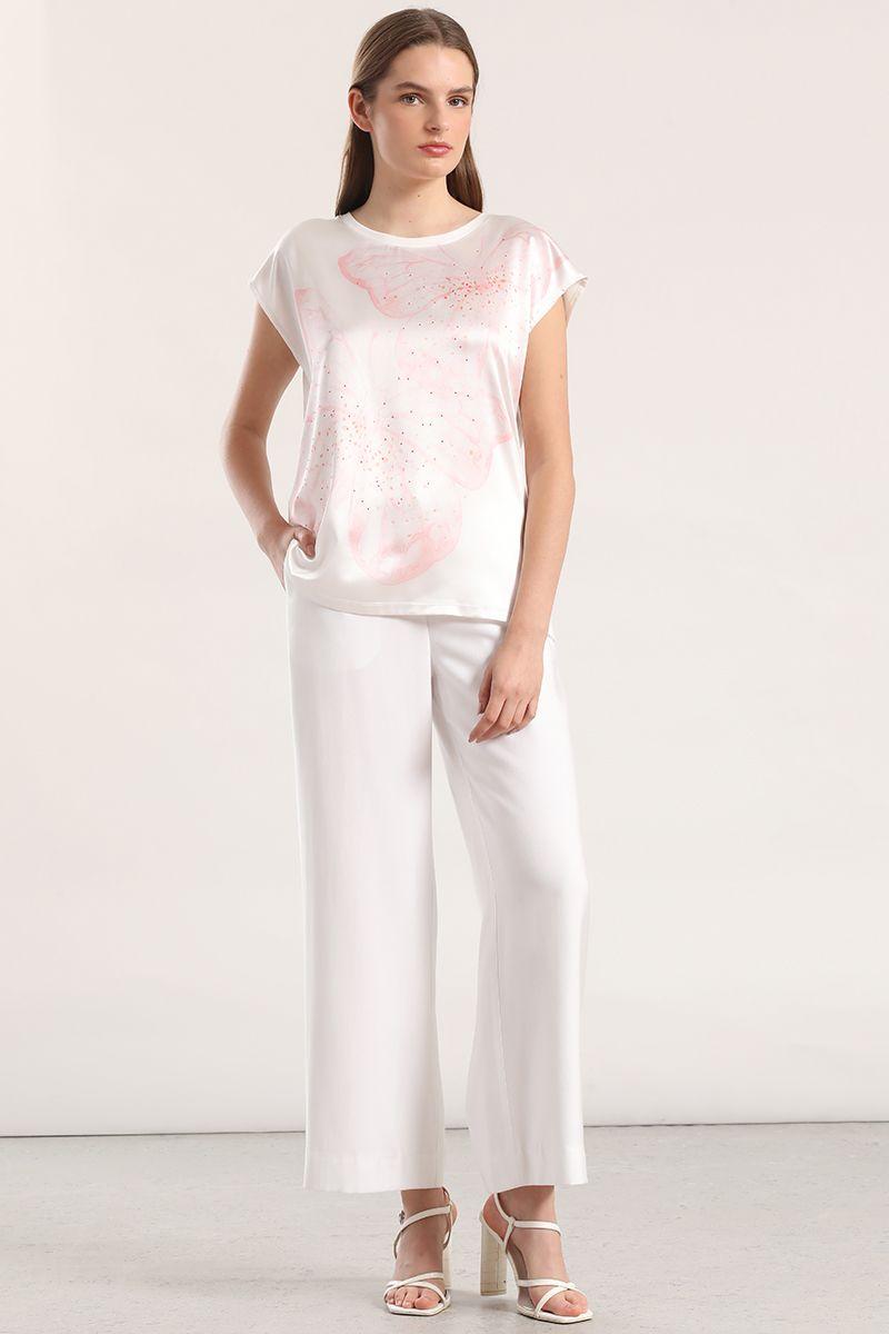 Polera satín estampado y strass liola mujer crudo-1