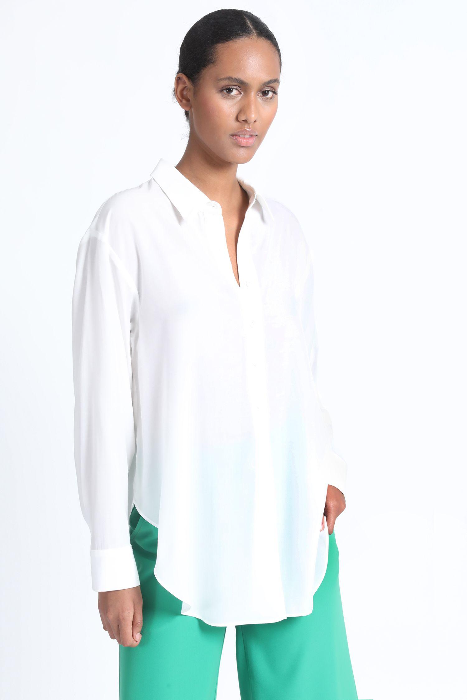 Camisa Fluida Larga Crudo Liola-0