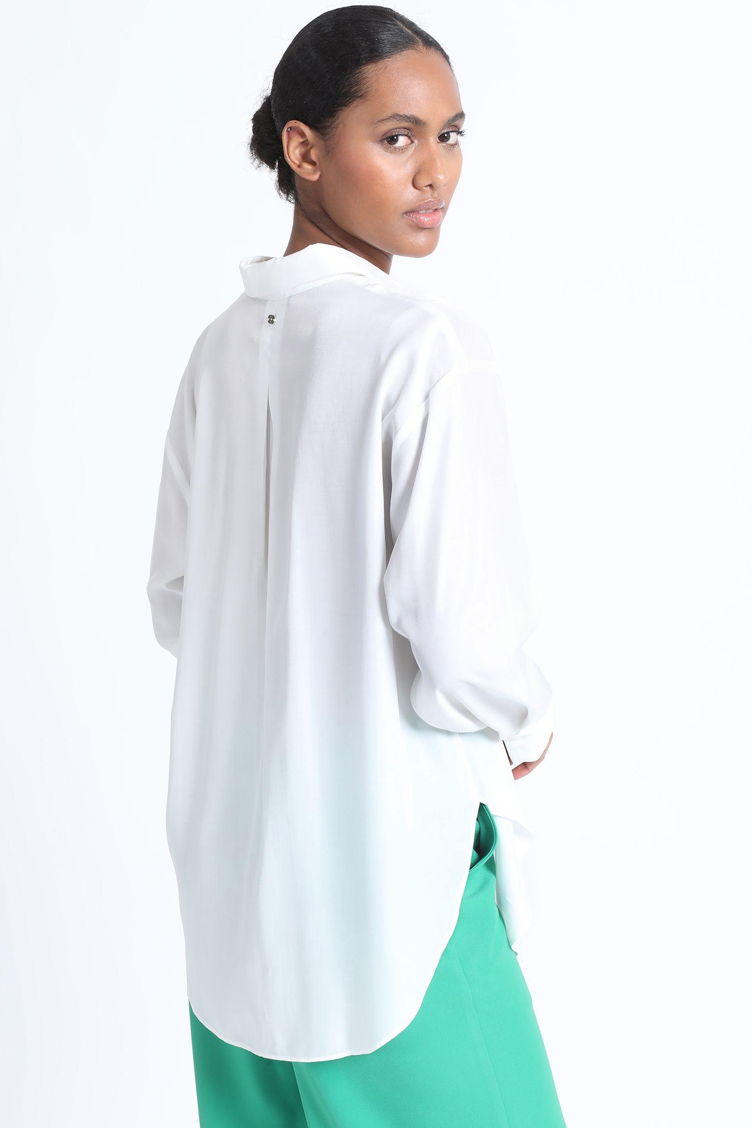 Camisa Fluida Larga Crudo Liola-1