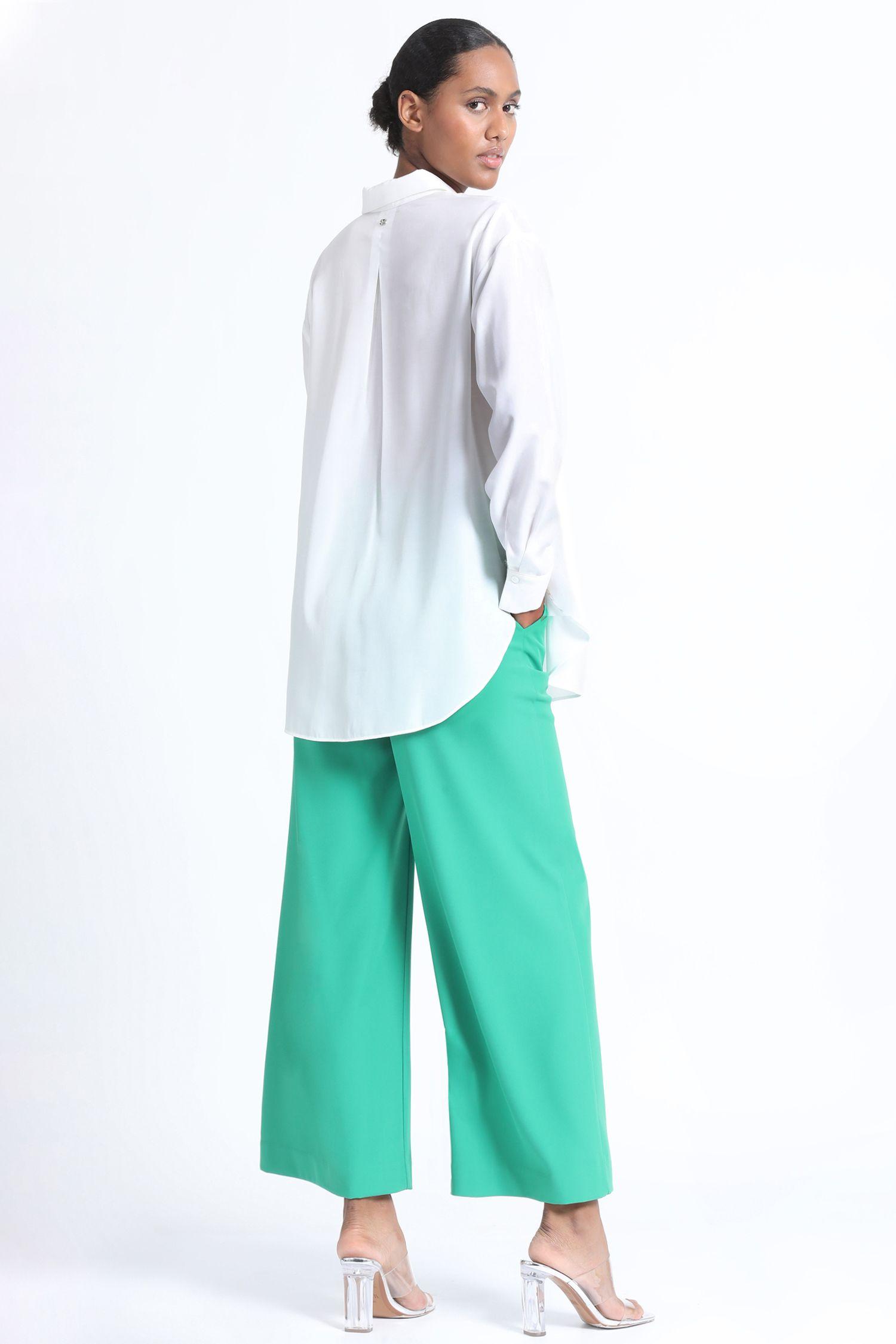 Camisa Fluida Larga Crudo Liola-3