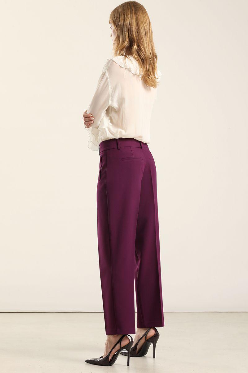 Pantalón sastre, tiro alto, ciruela Liola-3