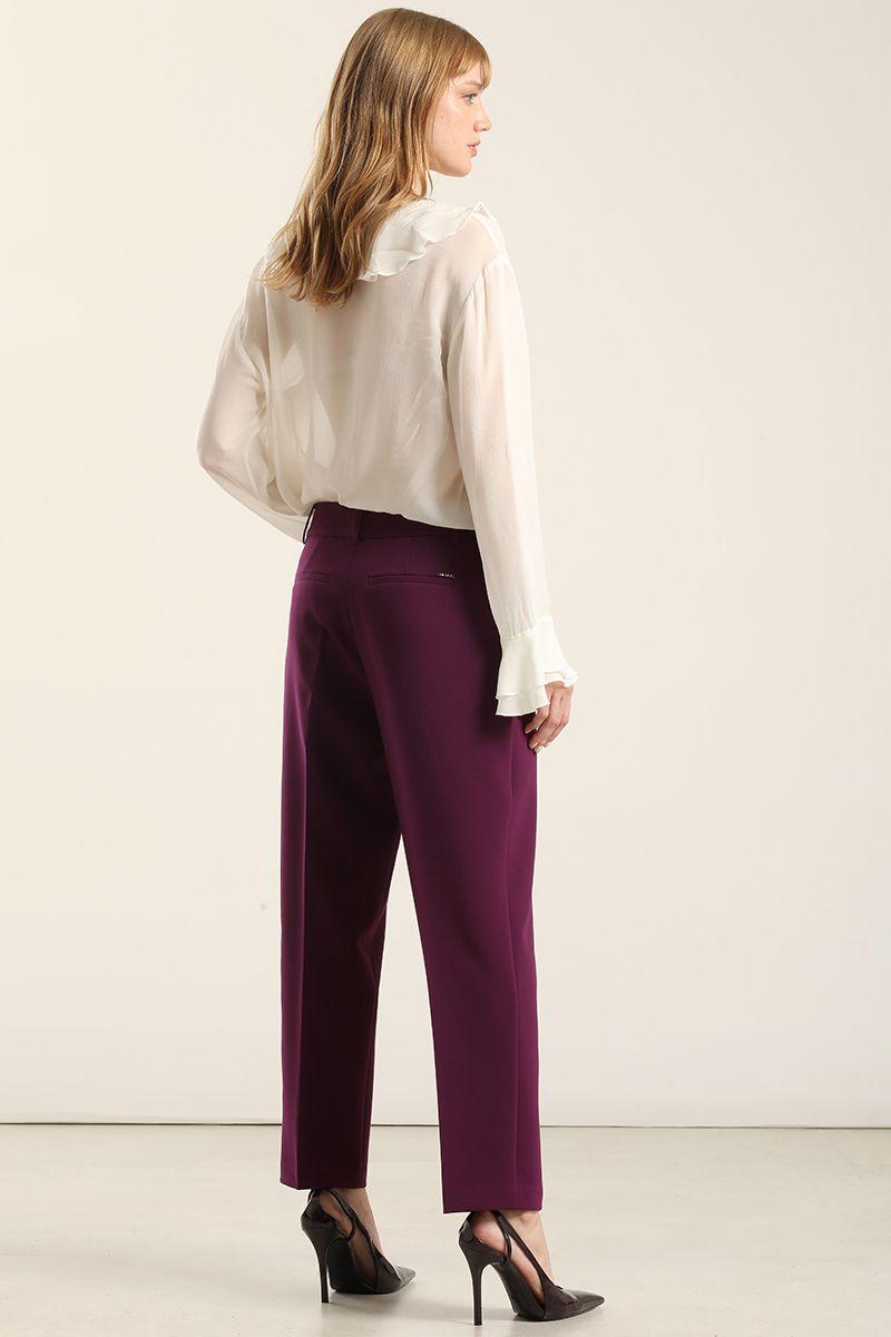 Pantalón sastre, tiro alto, ciruela Liola-5