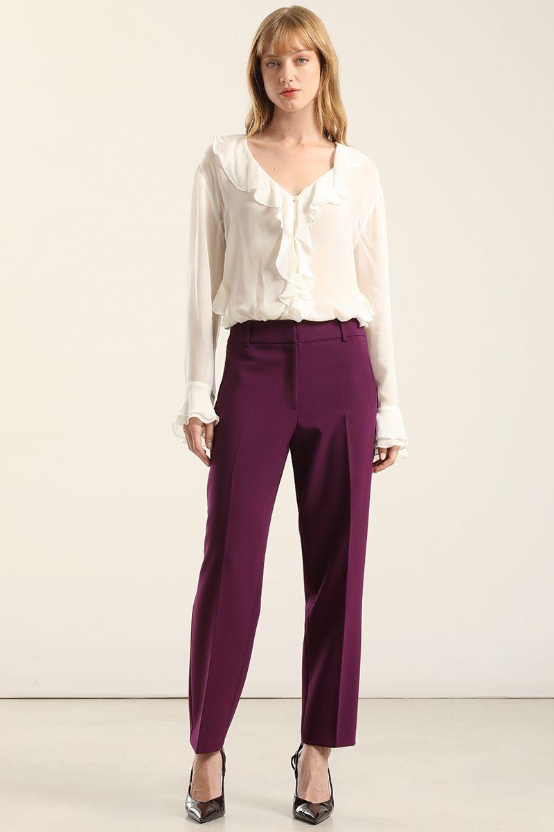 Pantalón sastre, tiro alto, ciruela Liola-0