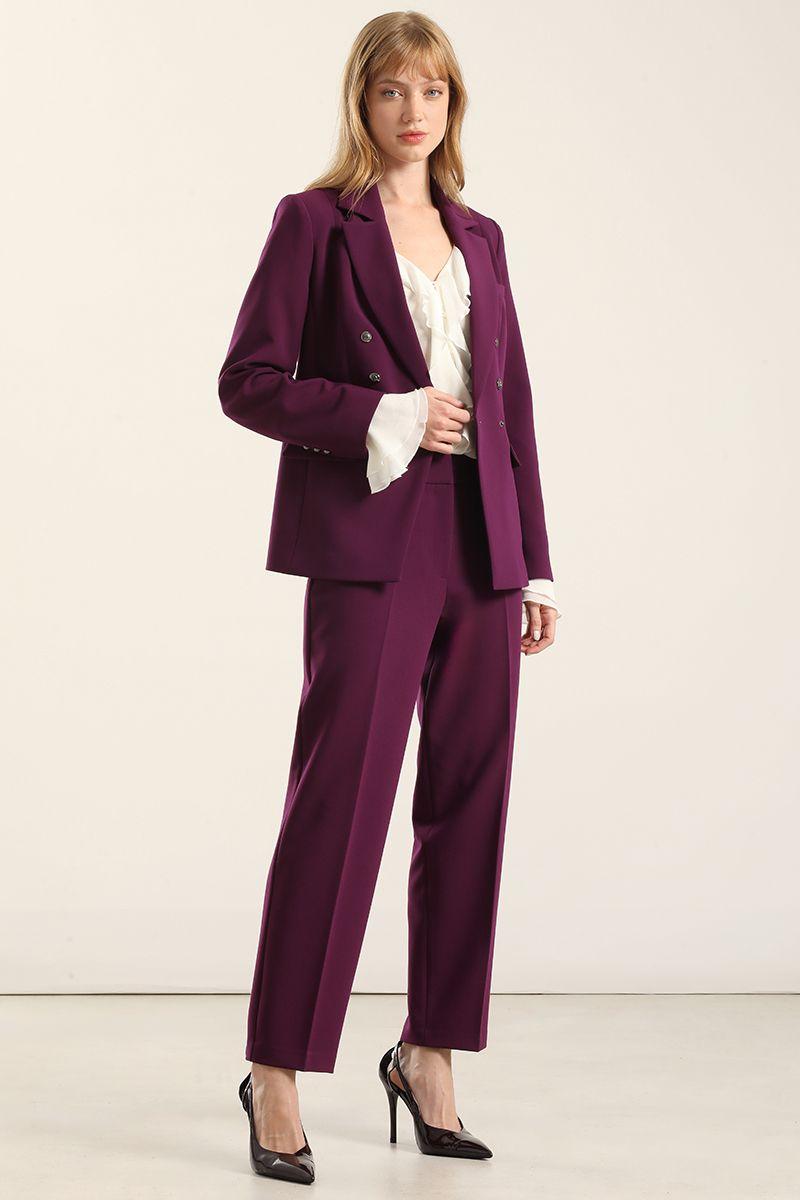 Pantalón sastre, tiro alto, ciruela Liola-1