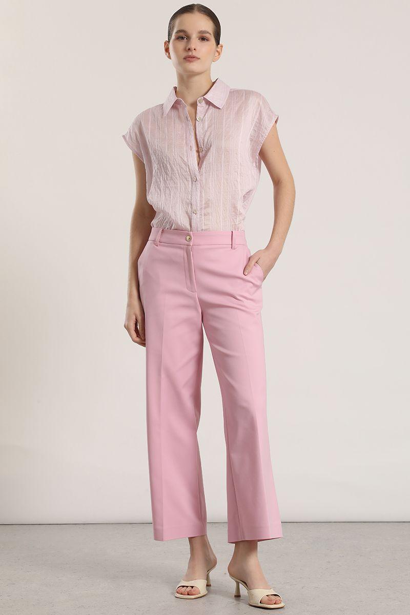 Pantalón ancho cropped liola mujer rosa-2