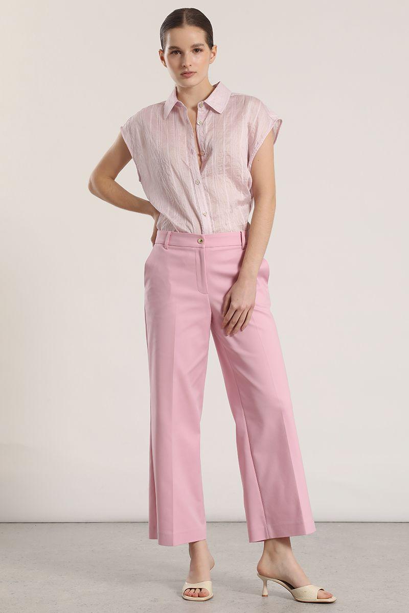 Pantalón ancho cropped liola mujer rosa-3