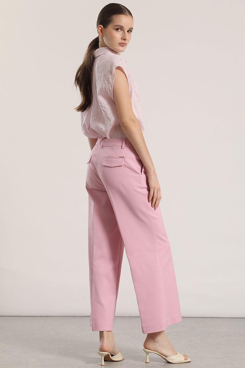 Pantalón ancho cropped liola mujer rosa-4